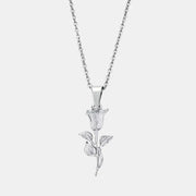 Silver Rose Necklace