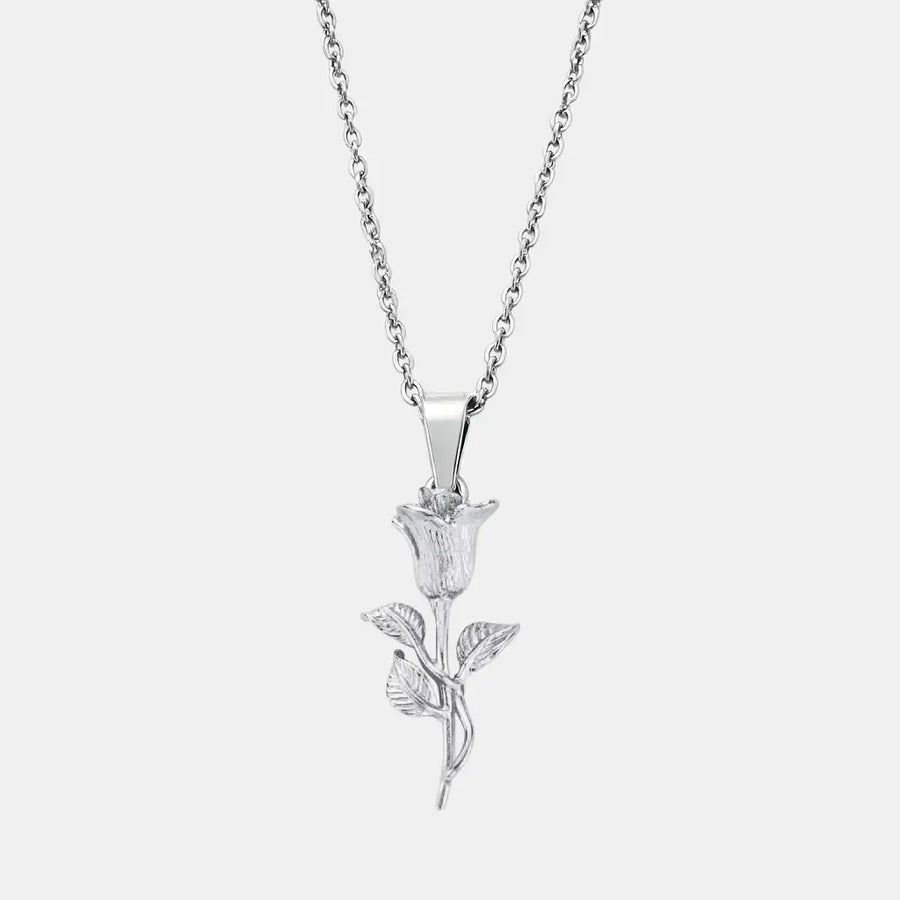 Silver Rose Necklace