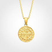 Gold Saint Benedict Necklace