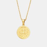 Gold Saint Benedict Necklace (New Model)