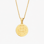 Gold Saint Benedict Necklace (New Model)