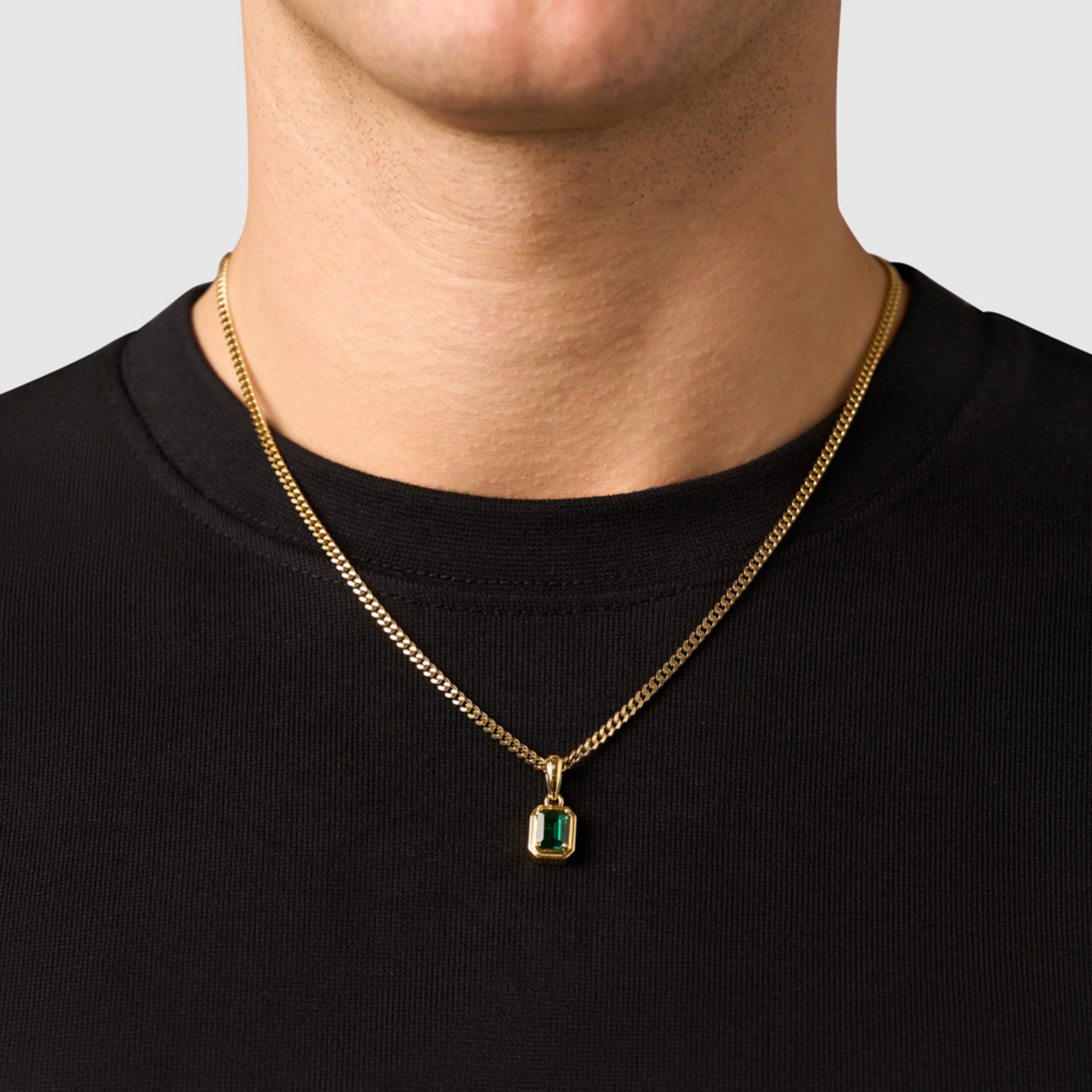 Emerald Stone Rectangle (Gold)