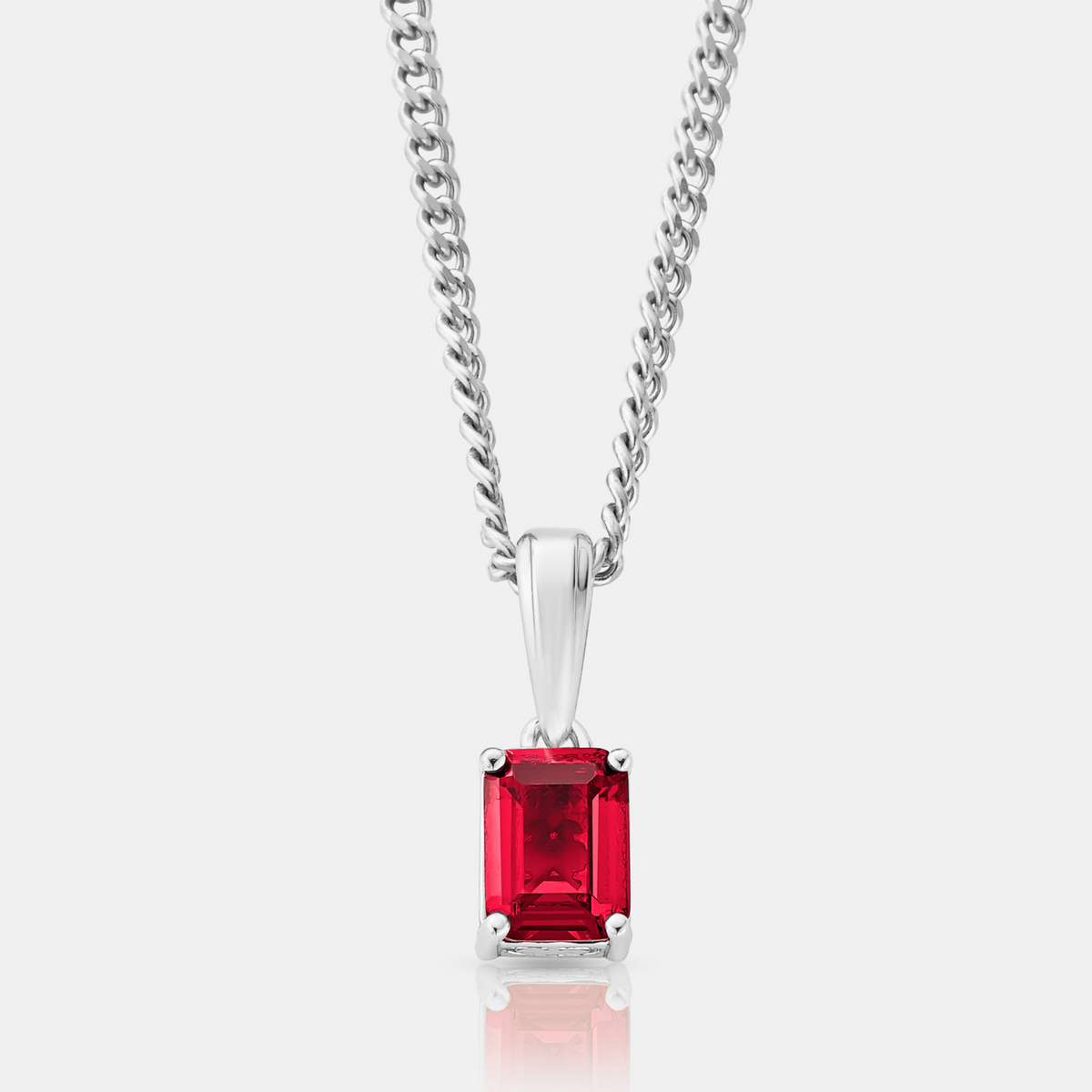Ruby Stone Pendant (Silver)