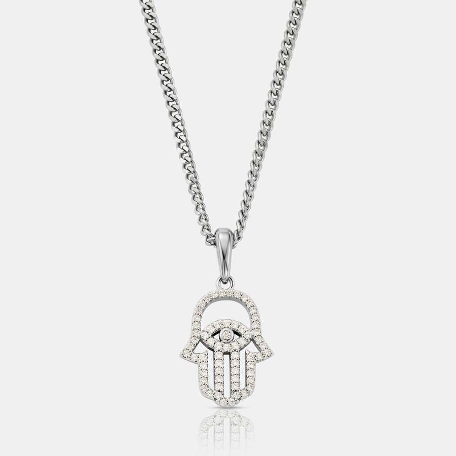 Iced Hamsa (Silver)