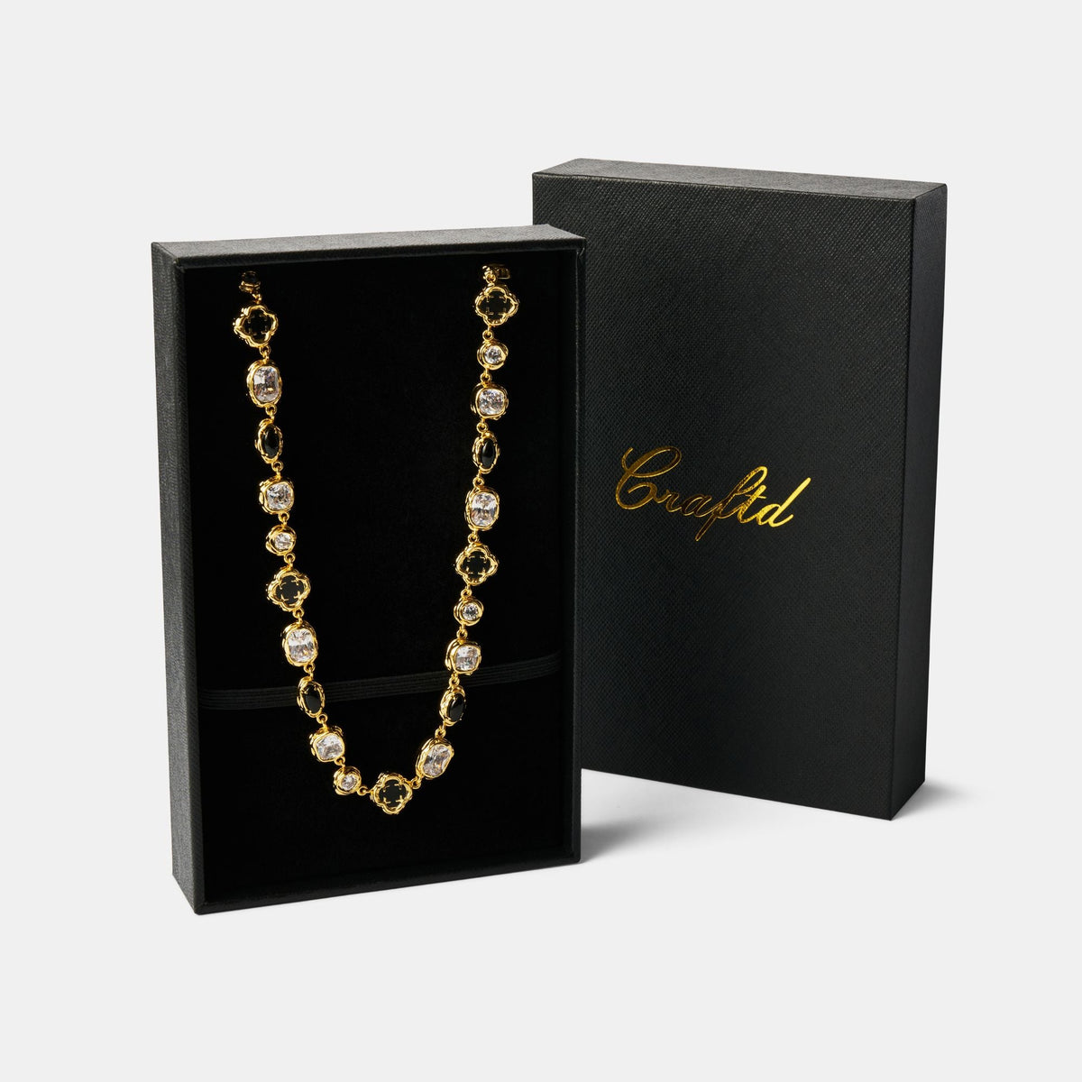 Onyx Gemstone Necklace (Gold)