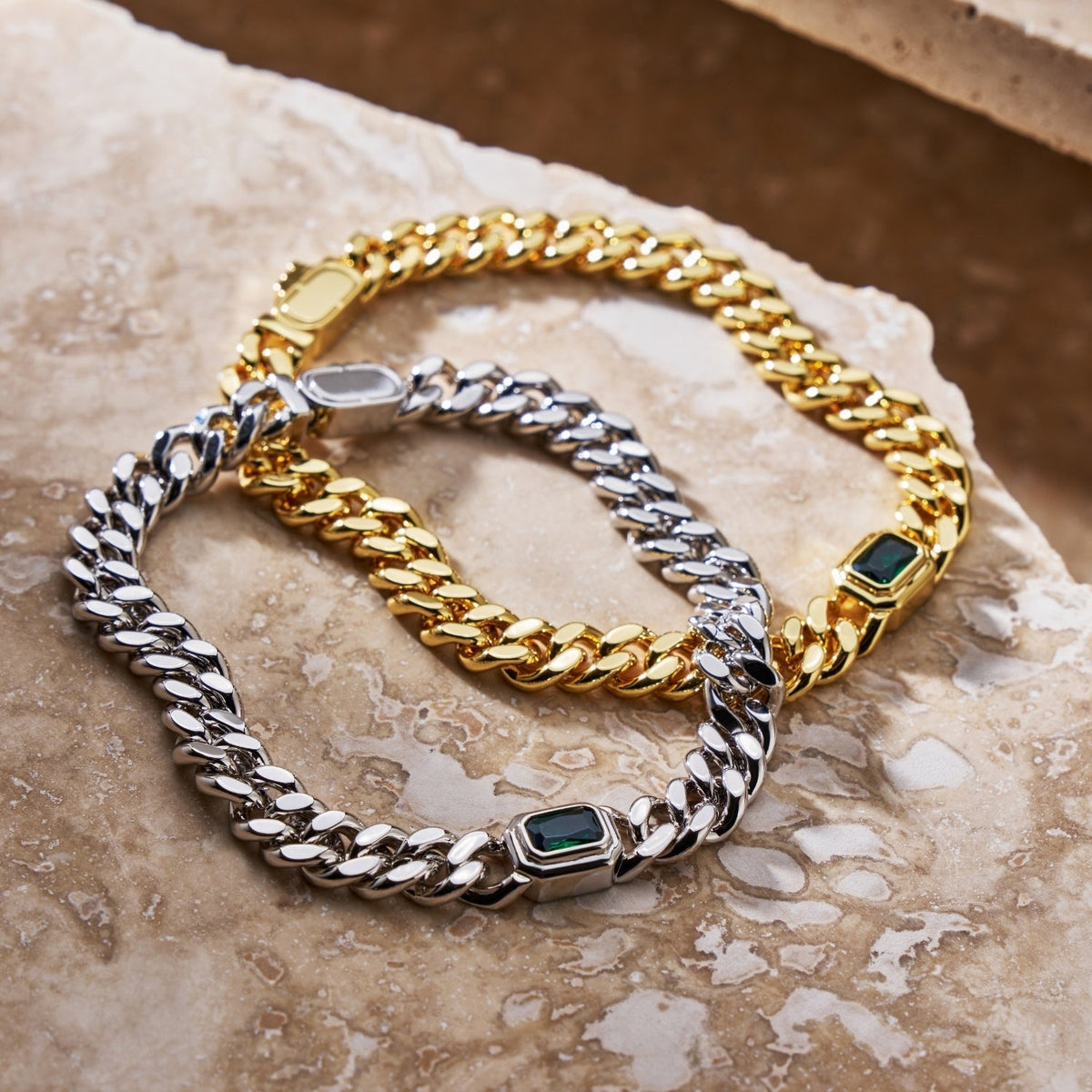 Onyx Cuban Bracelet (Gold) 6mm