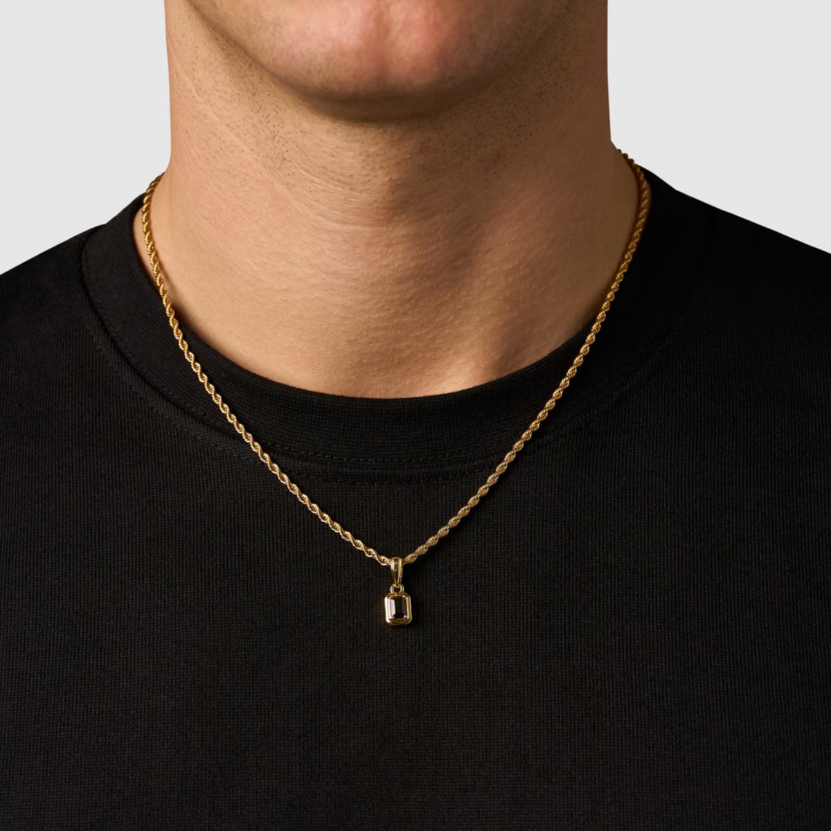 Mini Onyx Stone Rectangle (Gold)