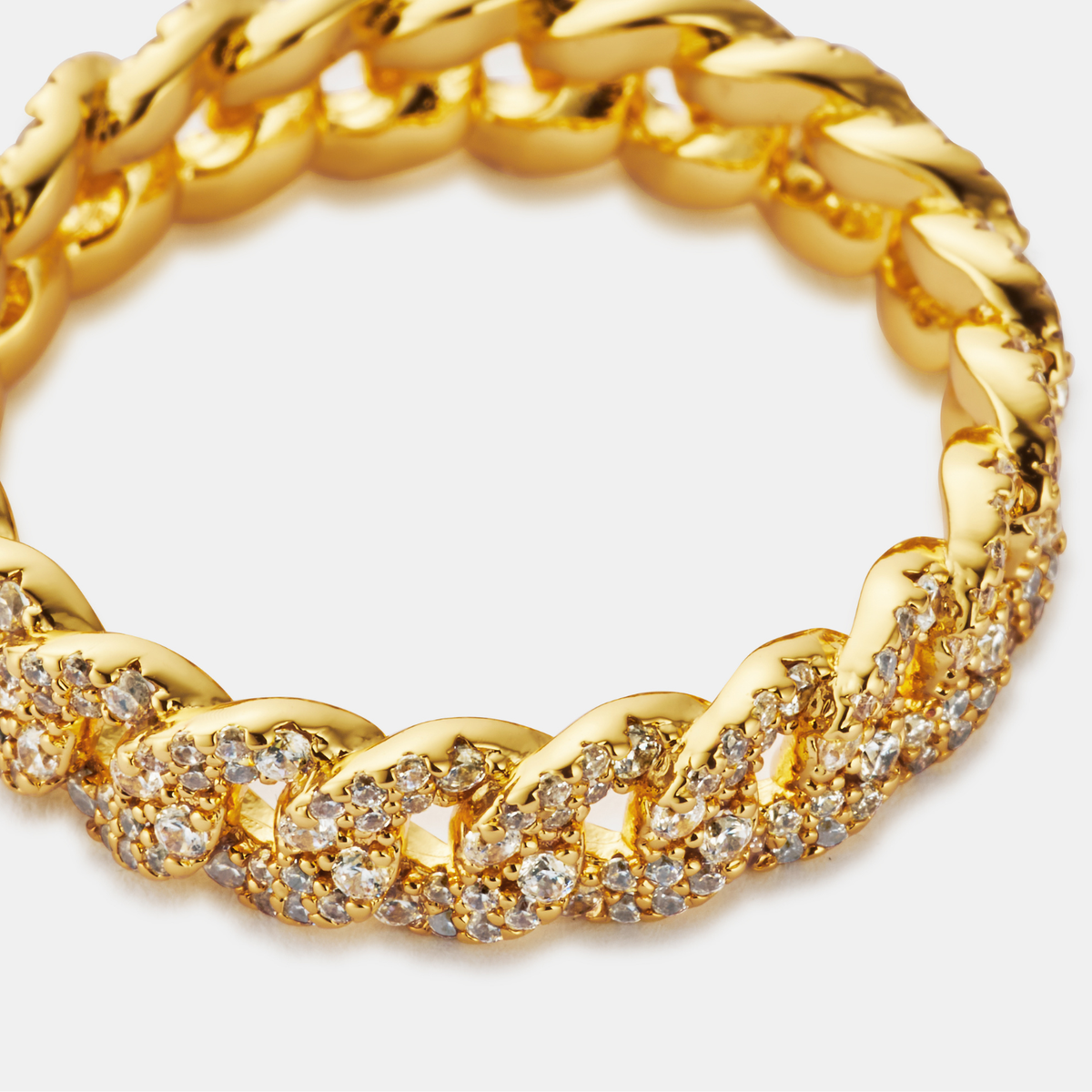 Iced Cuban Band Ring (Gold) 6mm