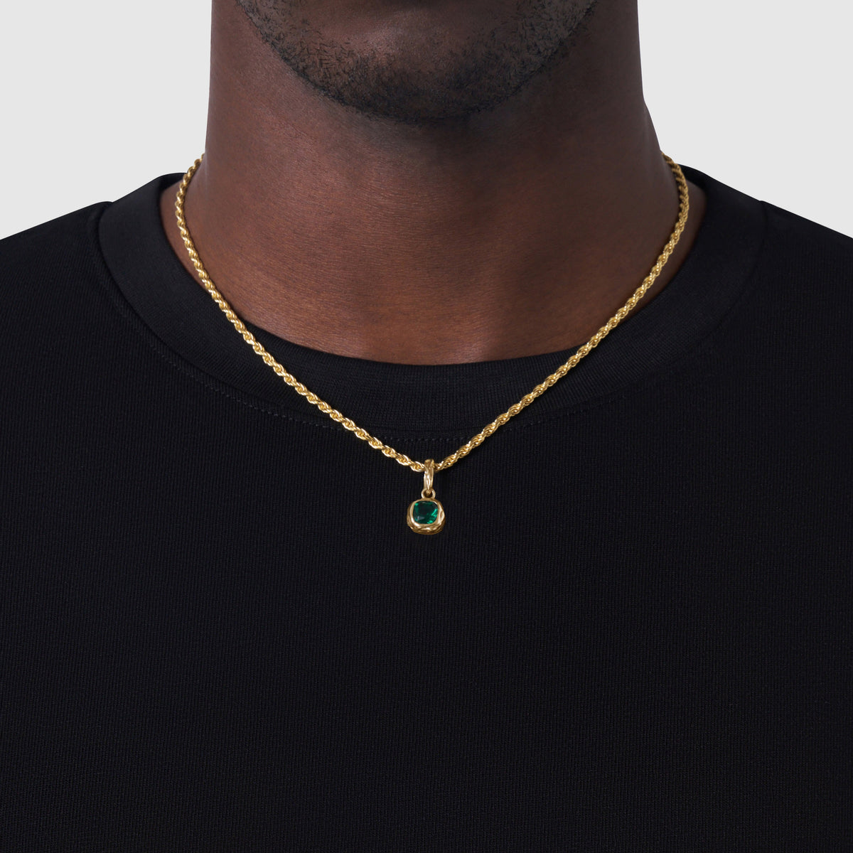 Melted Emerald Stone (18ct Gold) | Sterling Silver