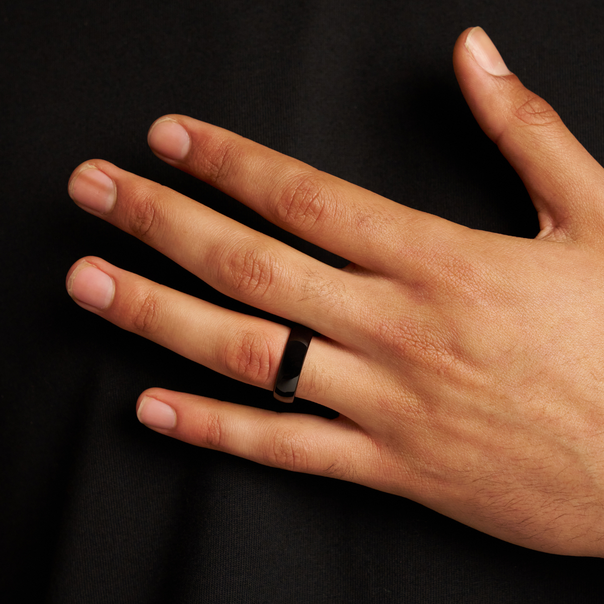 Rounded Ring (Black) 7mm | Tungsten