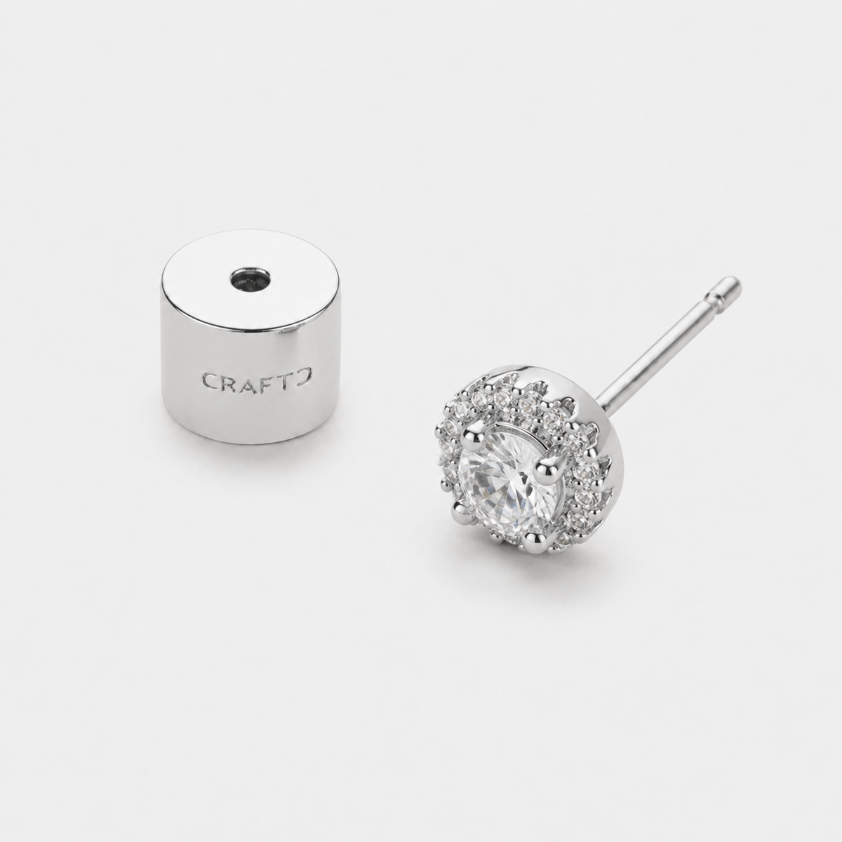 Small Diamond Stud Earring (Silver)