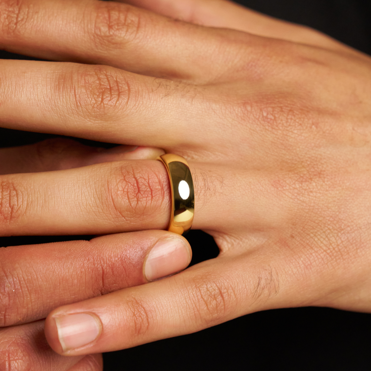 Rounded Ring (Gold) 7mm | 18ct Gold Tungsten