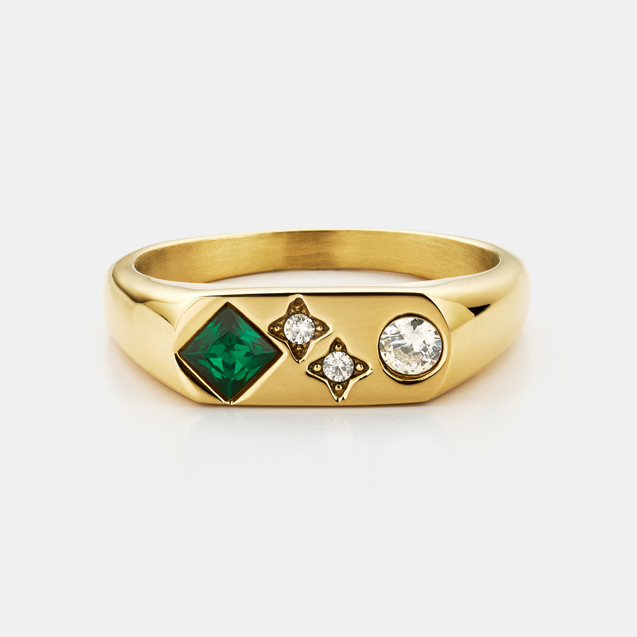Vintage Stone Signet Ring (Gold)