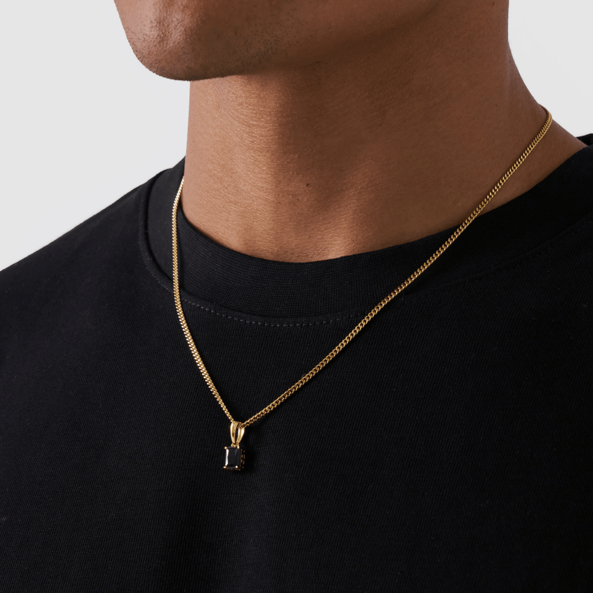 Onyx Stone Pendant (Gold)