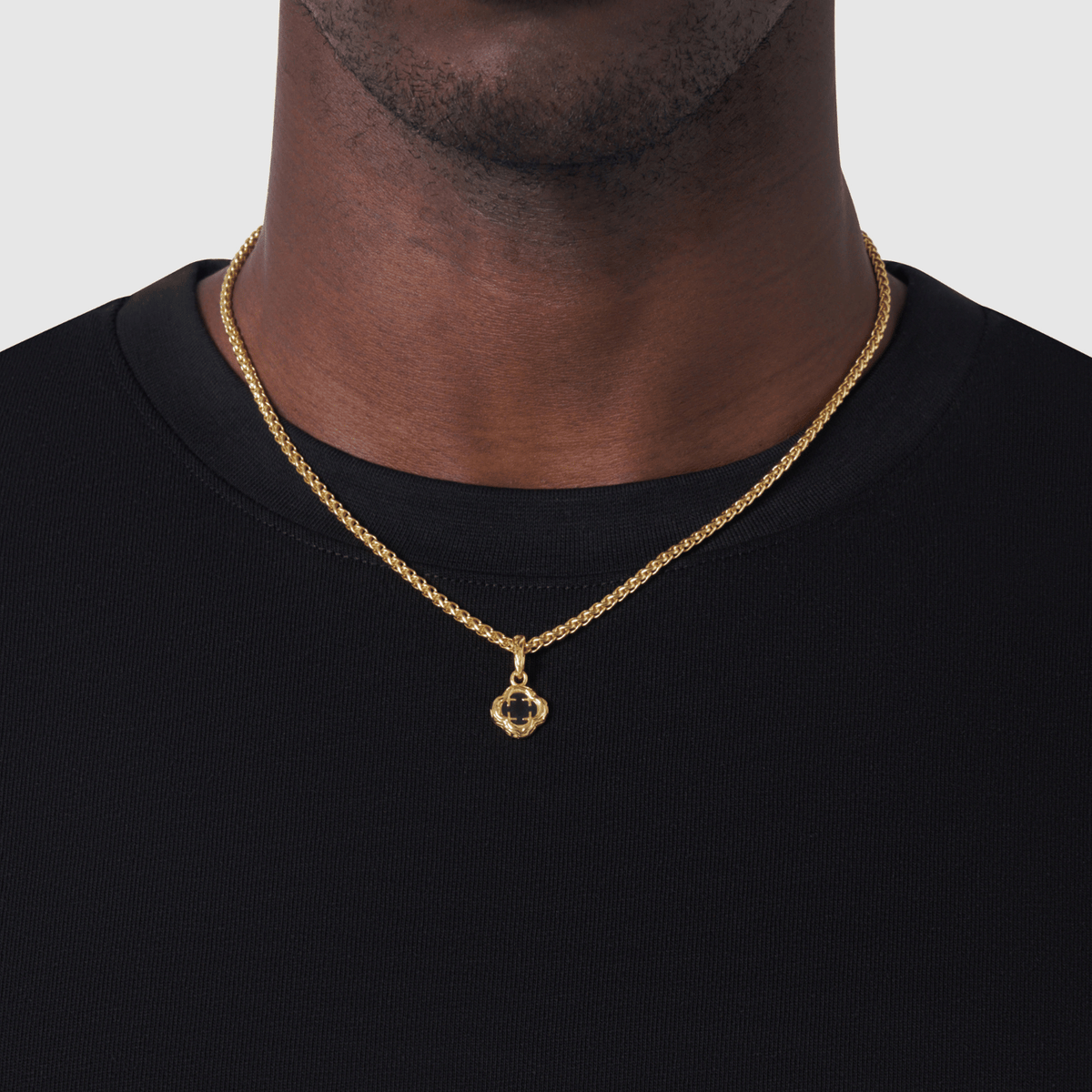 Melted Onyx Clover Stone (18ct Gold) | Sterling Silver