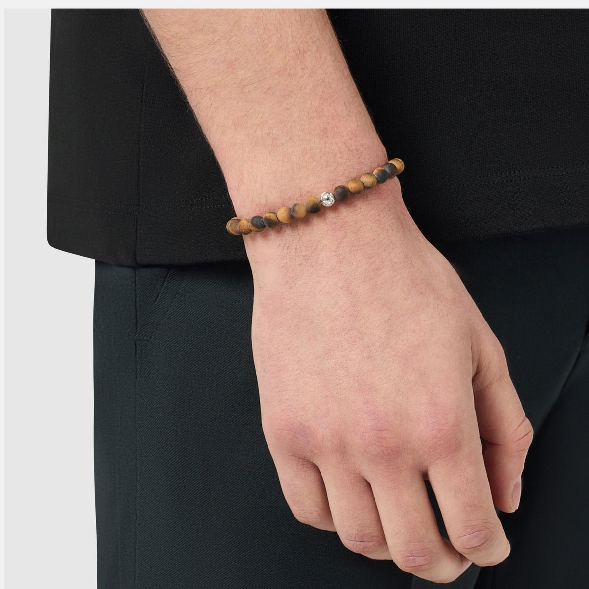 Tiger's Eye Lock Bracelet (Silver)