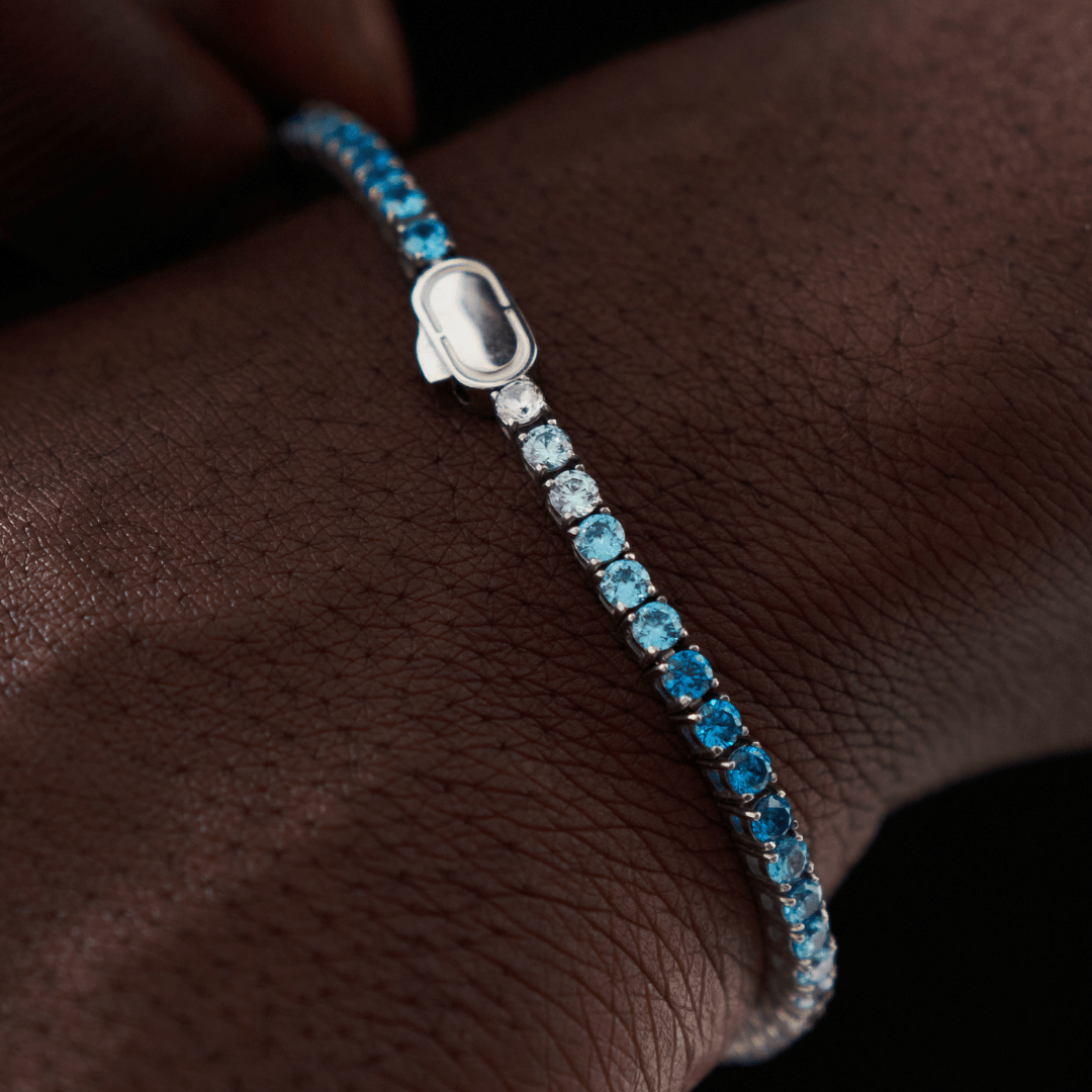 Blue Tennis Bracelet (Silver) 3mm