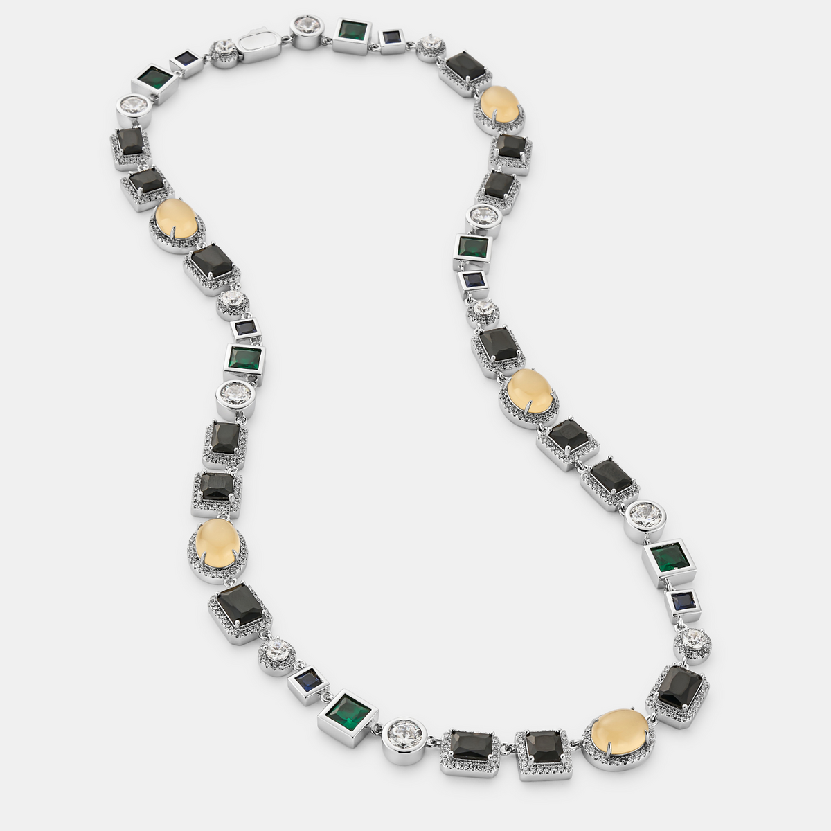 Onyx Gemstone Necklace (Silver)