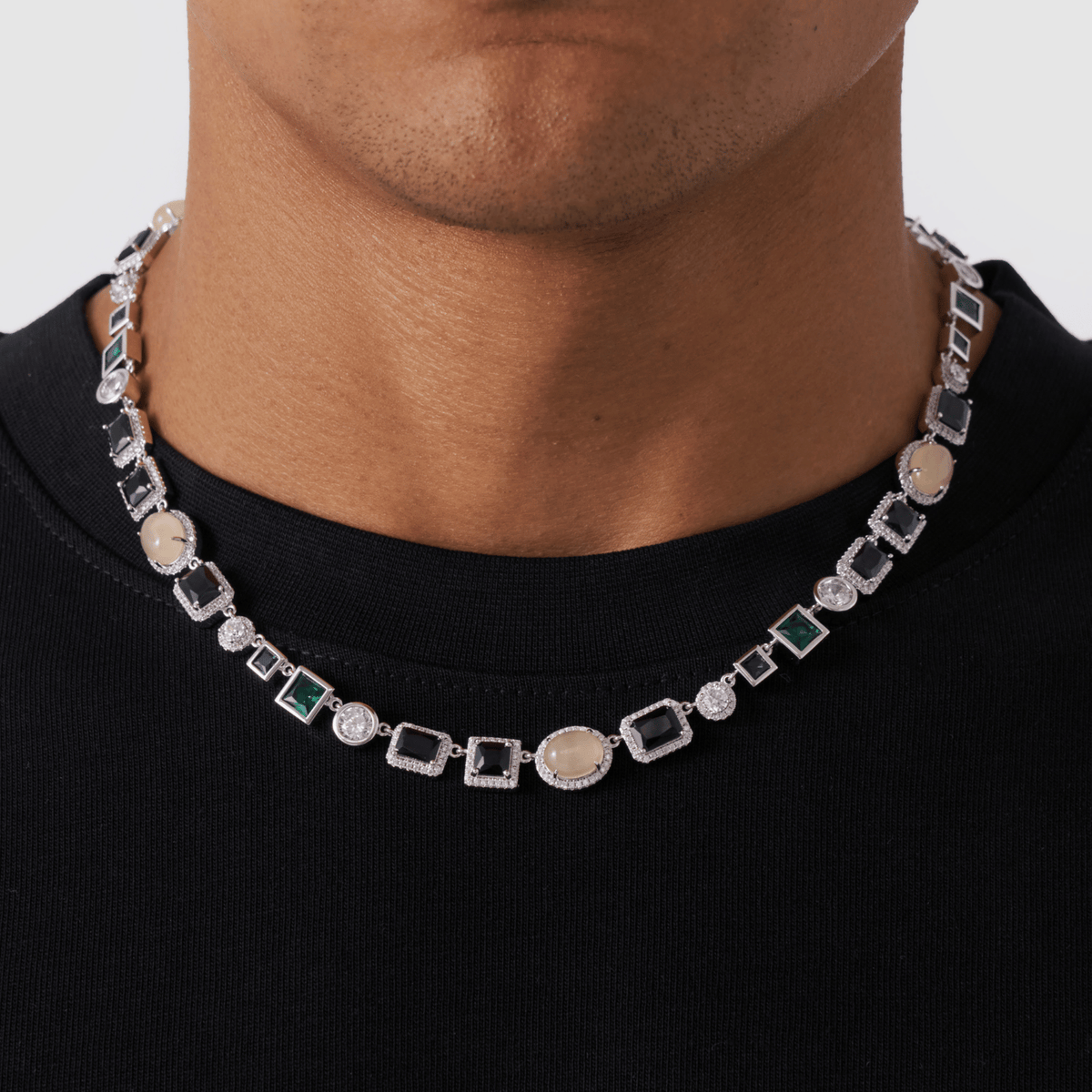 Onyx Gemstone Necklace (Silver)