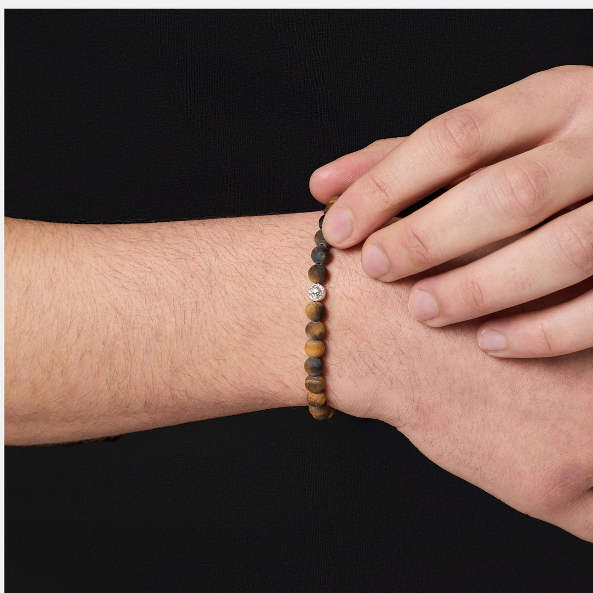 Tiger's Eye Lock Bracelet (Silver)