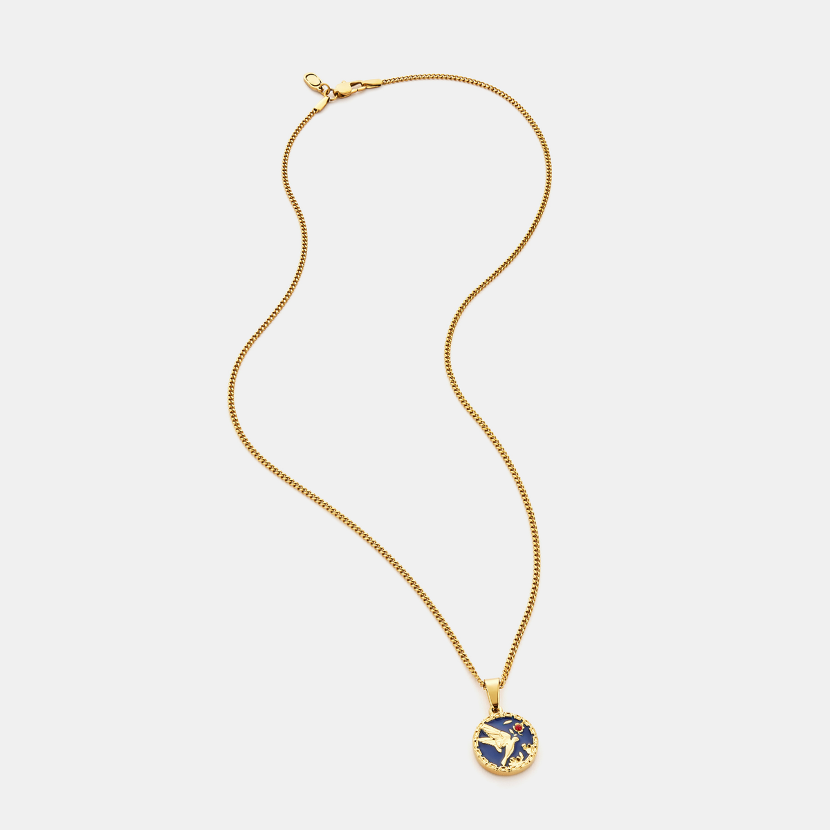 Enamel Swallow Pendant (Gold)