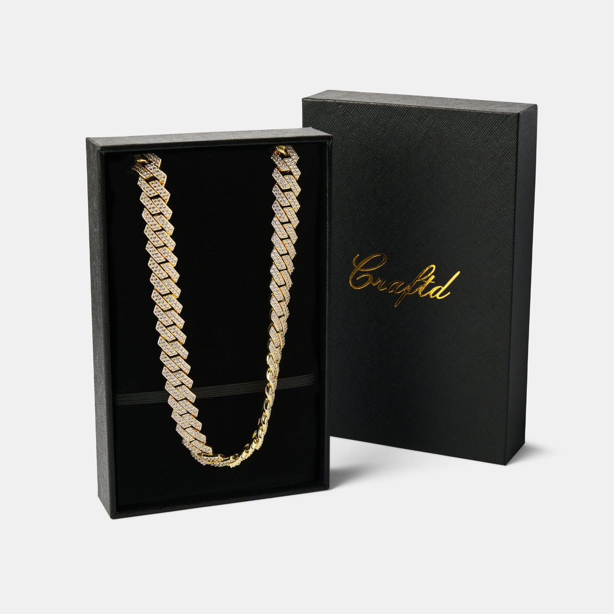 Prong Link Iced Cuban (Gold) 12mm