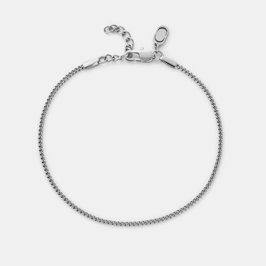Curb Bracelet (Silver) 2mm
