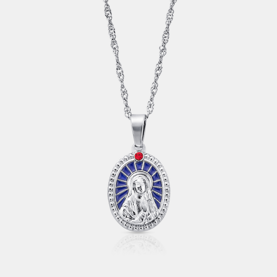 Enamel Virgin Mary (Silver)