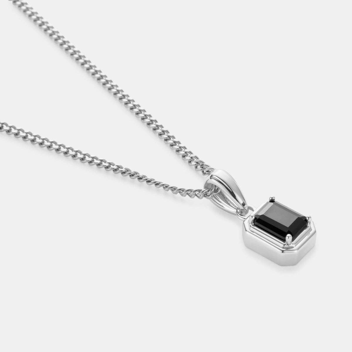 Onyx Stone Rectangle (Silver)