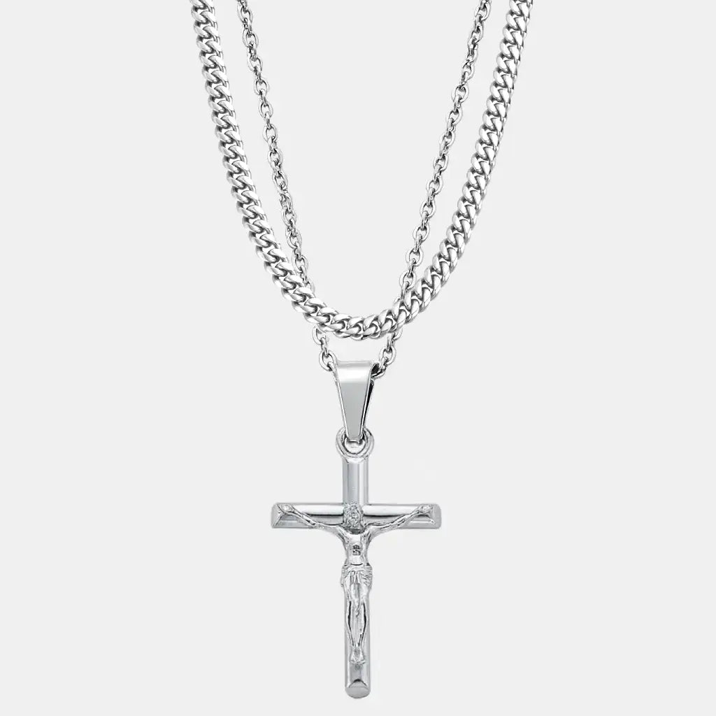 Silver Crucifix Set (Cuban)