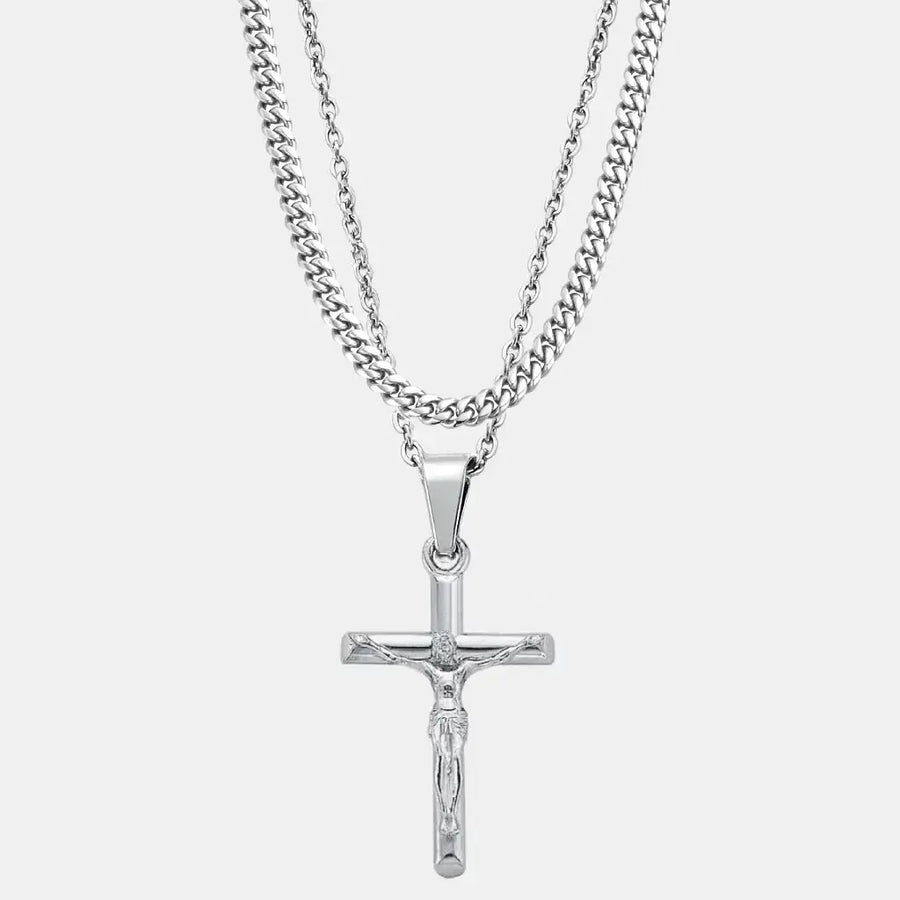 Silver Crucifix Set (Cuban)