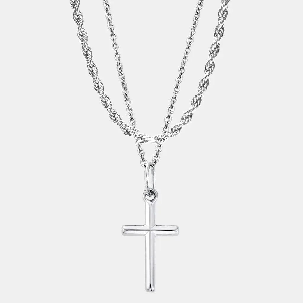 Silver Cross Set (Rope)