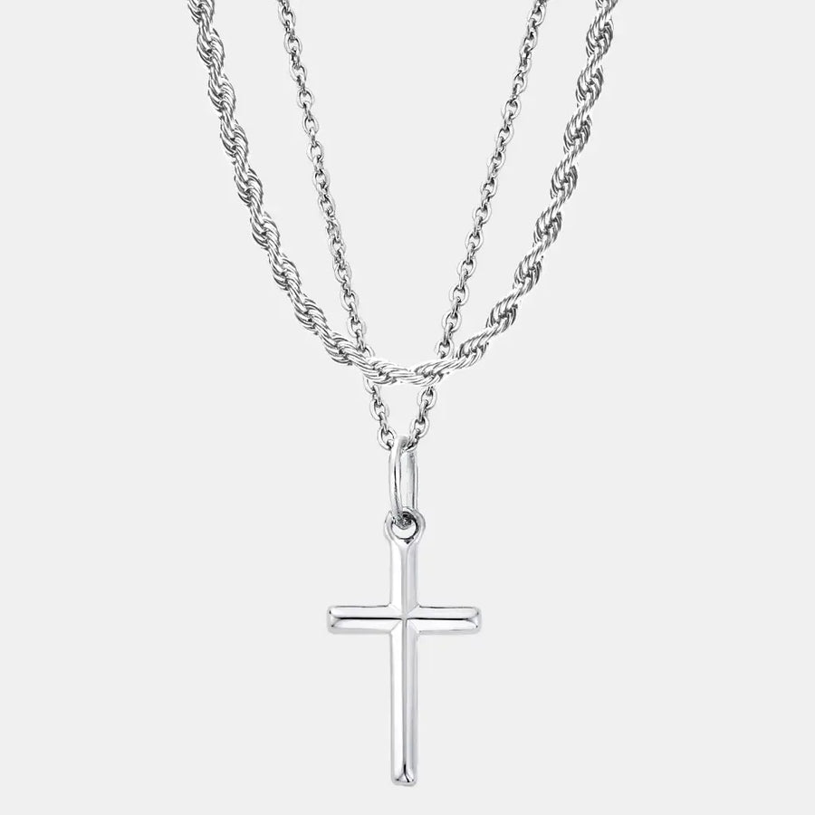 Silver Cross Set (Rope)