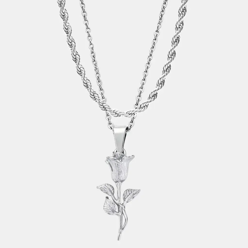 Silver Rose Set (Rope)