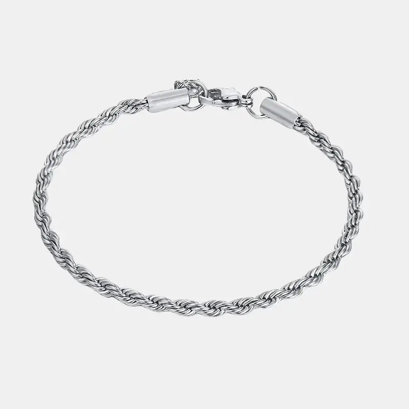 Silver 4mm Rope Bracelet