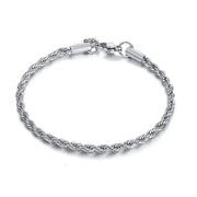 Silver 4mm Rope Bracelet