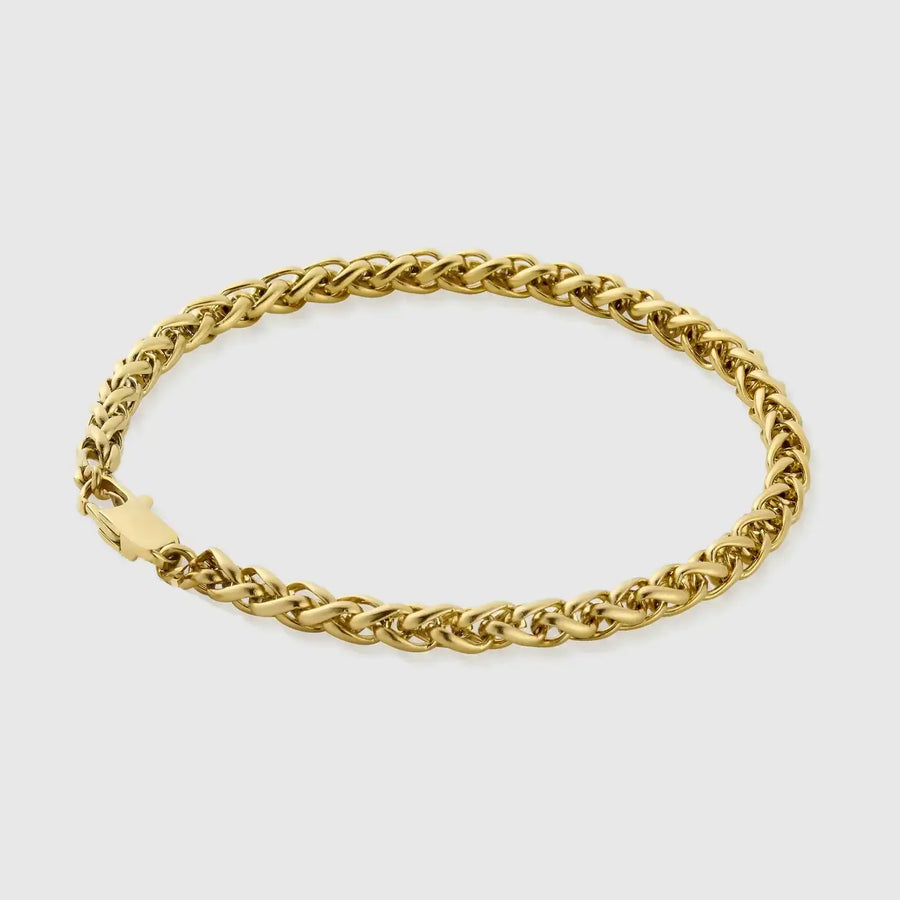 Gold 3mm Wheat Bracelet